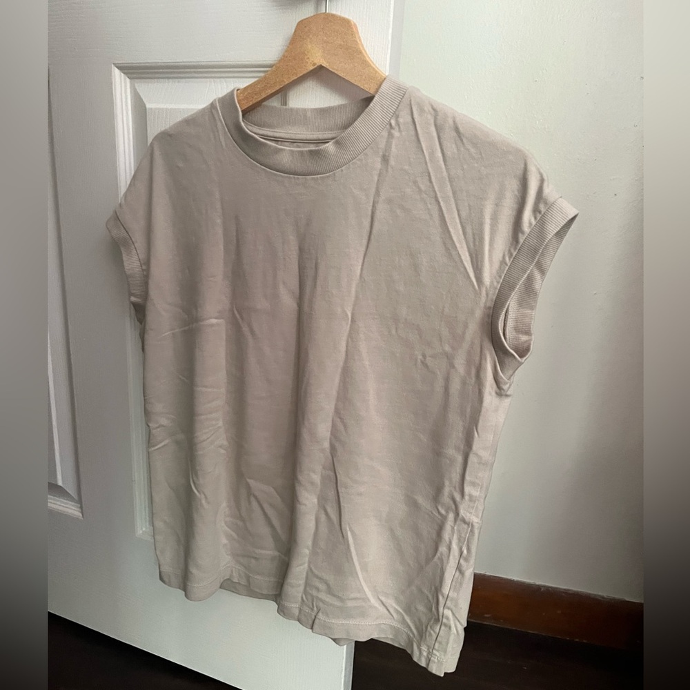 Muji Cream Sleeveless Shirt